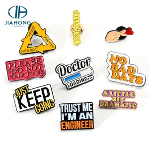 In Stock Choose Your Own Enamel Pins No Minimum Custom Badge Fast Shipping 2d 3D Colorful Letter Soft Enamel Pin Badges