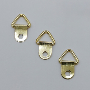 19*9Mm Driehoekige Ring Enkel Gat Metalen Ijzer Effen Goud Messing Album Foto Frame Hanger Muur Haak Hardware
