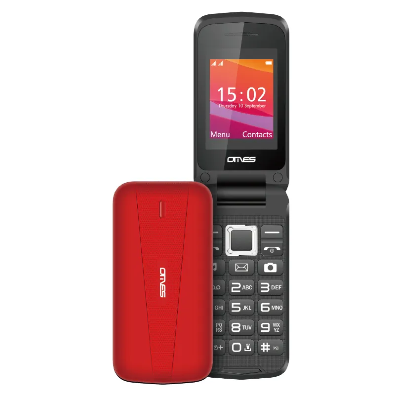 F5 Bom Preço Dual Sim Card 1.8 polegada Tela Dobrável Telemóveis Senior Flip Phone Cinza GSM Telefonos Flip