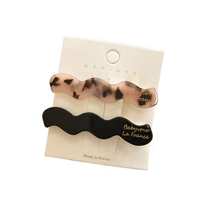 דרום קוריאה קקאו אהבה גל ברווז צד שטר צד צד קליפ שיער סיכות 5 ס "מ סגסוגת נשי סגנון חומצה אצטית-מבודד עבור פוני - Product Image 5