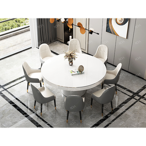 <span class=keywords><strong>NOVA</strong></span> retrò grandi <span class=keywords><strong>tavoli</strong></span> da ristorante in legno bianco <span class=keywords><strong>mobili</strong></span> di lusso commerciale tavolo da pranzo rotondo classico 8 posti - Product Image 2