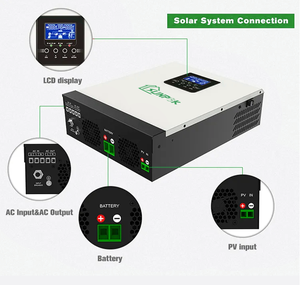 Onduleur Solaire Hybride 2KVA <span class=keywords><strong>3KVA</strong></span> 5KVA 24V 48V à Onde Sinusoïdale Pure MPPT pour Système Solaire Hors Réseau à Sortie AC Unique - Product Image 6
