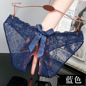 Sexy lace briefs, hot and alluring, thin, seamless, breathable, cute <b>bow</b>-tie new open-crotch briefs. - Product Image 5