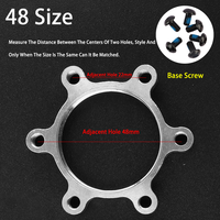 Support de frein de vélo à disque fixe, flange de frein à disque 44-48 mm, support de conversion 6 pôles