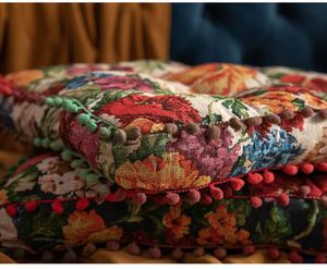 Wholesale Premium Yoga Meditation Pillow Chair Sofa Seat Square Cushion With Flower - Product Image 2