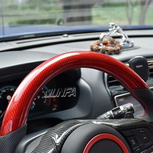 Volante de fibra de carbono rojo personalizado 2022 volante de fondo plano para <span class=keywords><strong>Jaguar</strong></span> - Product Image 2