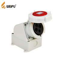 Conector IEC Industrial de alta calidad WEIPU IP65 3/4/5 pines 16A/32A carcasa de PC hembra conector impermeable de níquel