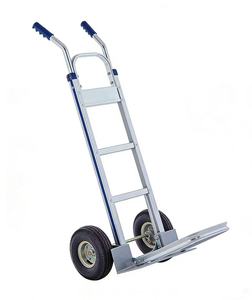 Chariot à main en aluminium robuste à 2 roues, capacité de 150 kg, chariot à plateforme argenté, utilisation industrielle en atelier - Product Image 3