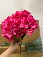 Prix Abordable – 5 Têtes d'Hortensias Artificiels de 45 cm – Hortensias Bulgares Verts, Roses, Rouges en Soie pour Décoration de Mariage et Fêtes
