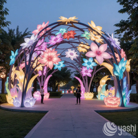 Arche florale LED pour festival, lanterne extérieure étanche en soie pour la décoration de portails événementiels et de sites festifs