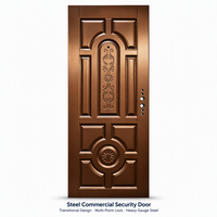 Porte d'entrée de sécurité commerciale en acier inoxydable sur mesure, style moderne et transitoire, anti-effraction, pour villa, extérieur d'appartement, usage professionnel