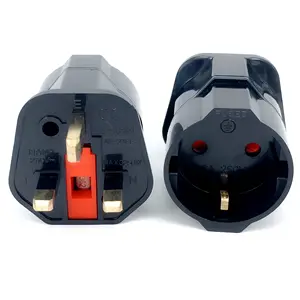 Adaptador universal de energia 13a 250v, cobre da ue, coreia, alemanha, frança, rússia, para hk, reino unido, plugue fundido, singapura, malásia, conversor tipo g