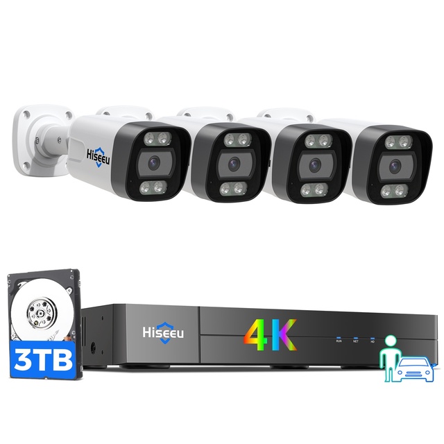 4K Color Night Vision H.265+ IP67 8MP 16CH POE NVR Network Mini CCTV IP Video Nvr Kit H.265 Security Camera Surveillance System