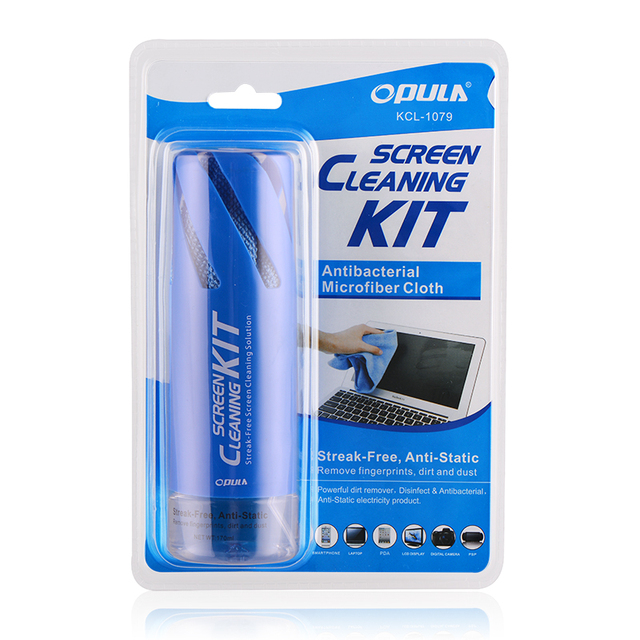 OPULA 2 in 1 Steak-free Anti-static Screen Cleaning Kit Include Clean Cloth for LED LCD & PLASAM Screen Cleaning