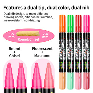<span class=keywords><strong>Marqueur</strong></span> à <span class=keywords><strong>craie</strong></span> à double couleur, 16 couleurs, <span class=keywords><strong>pointe</strong></span> réversible, effaçable à l'eau, pour tableaux noirs, fenêtres, verre, peinture, écriture, bricolage - Product Image 4