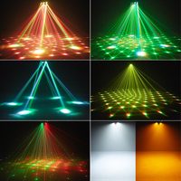 Projecteurs DJ à tête mobile 6 bras 120W LED RGBW 4-en-1 + Laser 10m pour décoration intérieure de festival avec télécommande DMX YSH