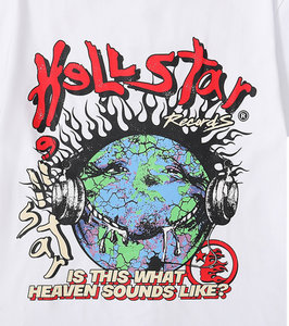 Camiseta Hell Star de 300g, 100% Algodón, Cuello Redondo, Corte Regular para Hombre y Mujer, Manga Corta, Estilo Casual de Verano, Estampado Animal, Estilo Japonés <span class=keywords><strong>Vintage</strong></span> - Product Image 2