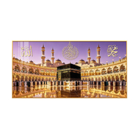 Peinture en porcelaine cristal marocaine islamique vintage, art mural lanternes et arcs, décoration murale luxueuse pour maison