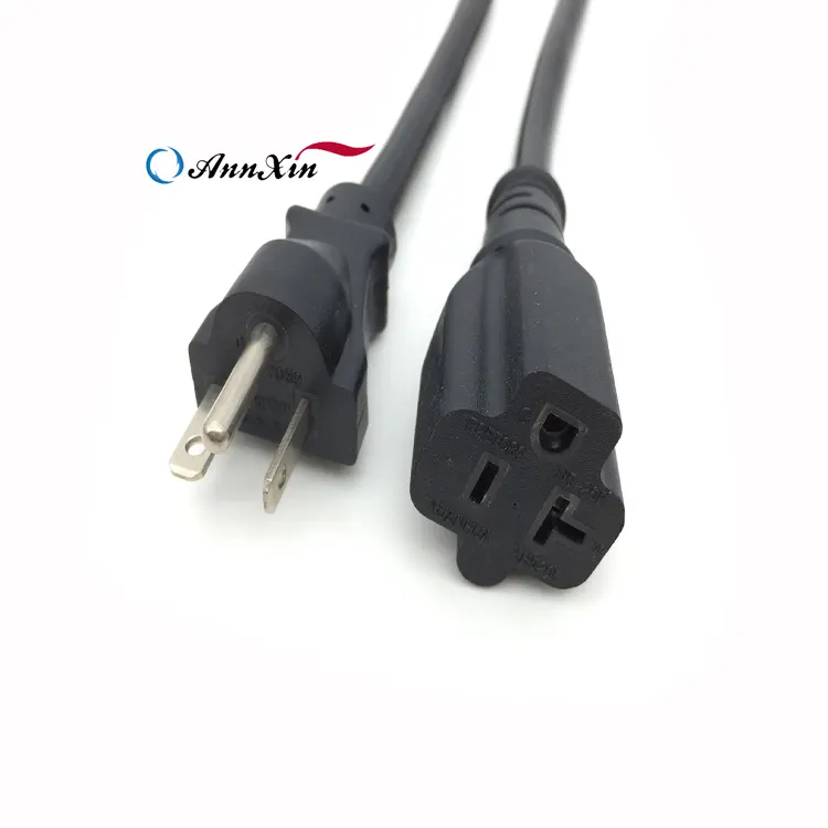 Alta calidad NEMA 5-15R a 5-15P US Extension Plug Ac Plug Cable de alimentación