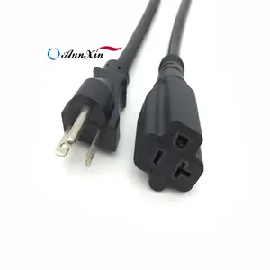 High Quality NEMA 5-15R to 5-15P US Extension Plug Ac Plug Wire Power Cord