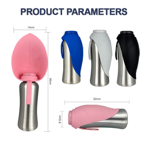 Bouteille d'eau de voyage pour chien en silicone et acier inoxydable, portable, écologique, pliable, étanche, 27 oz, récipient extérieur pour la promenade - Product Image 2