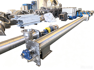 Convoyeur à vis en acier inoxydable 304 pour ligne de blanchiment des amandes - Product Image 5