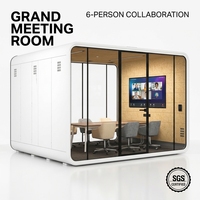 Cabine de bureau acoustique, studio, salle de réunion vidéo, cabine de bureau mobile, cabine multimédia pour 6 personnes, grande cabine, Foshan BIFMA SGS