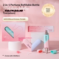 Flacon pulvérisateur haut de gamme rechargeable deux-en-un à double tête, estampage à chaud, spray buccal, répulsif anti-moustiques, format voyage mini
