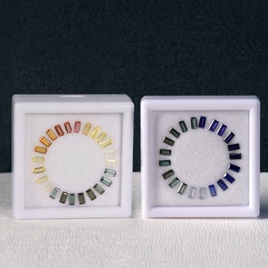 พลอยคอรันดัมแบบหลวมหินตัดสีรุ้งไพลินมรกตสำหรับทำเครื่องประดับคอรันดัมสายรุ้งแซฟไฟร์ตัดมรกต - Product Image 5