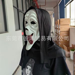 Máscara de Halloween aterradora con lengua fuera, de látex, divertida, para bromas y juegos de rol - Product Image 3