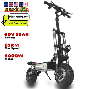 미국 지역 창고 6000W 60V 38AH 11 ''솔리드 타이어 성인용 휴대용 접이식 전자 스쿠터 최대 85 KM/H 최대 100KM 범위