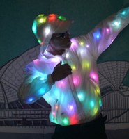 Veste en polyester imperméable à LED, lumineuse la nuit, colorée, très vendue pour la course nocturne, les fêtes, les remises de diplômes, Thanksgiving, Noël
