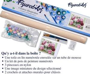 Figure d'Art Fleur <span class=keywords><strong>Peinture</strong></span> par Numéro pour Adultes-Kit <span class=keywords><strong>de</strong></span> <span class=keywords><strong>Peinture</strong></span> Acrylique Moderne DIY Full-40x50cm Sans Cadre - Product Image 5