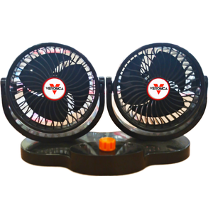 Ventilateur de tableau de bord portable 6,5 pouces pour <span class=keywords><strong>voiture</strong></span>, double tête 12V/24V, refroidissement à 360°, oscillation réglable, faible bruit pour véhicules - Product Image 4