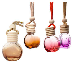 Customizable Logo 8ml Round Purple Color Empty Hanging <b>Car</b> <b>Diffuser</b> Perfume Glass <b>Bottle</b> - Product Image 3