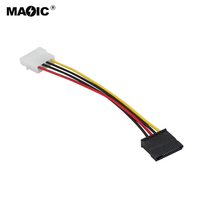 Magelei Kabel Adaptor Daya, Adapter Hard Drive 20CM Molex 4 Pin IDE Ke SATA 15 Pin HDD Pria Ke Wanita Molex SATA