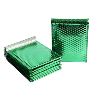 4x4 envelopes Suppliers-Envelope de bolha metálica, grande meio-à prova de punção, atacado, envoltório de ar, verde, cobre, metal