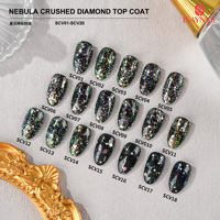 Gels de finition à paillettes, lampe UV, couche de finition brillante, vernis à ongles scintillant, gel de finition effet nébuleuse