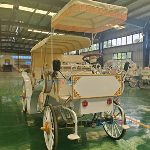 Charrette électrique de luxe personnalisée, design citrouille Cendrillon, structure en acier de haute qualité pour 8 à 10 personnes, mariage - Product Image 1