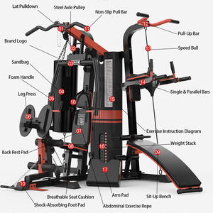 स्टील एकीकृत ट्रेनर-तीन व्यक्ति बहु-उद्देश्य जिम उपकरण 50 + कार्य करता है - Product Image 2