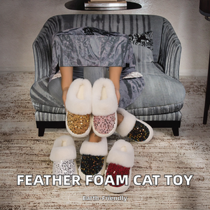 Large <b>Wool</b> <b>Cotton</b> for Girls Breathable Home Warm Heart Sequined Toe Cap PVC Lining EVA Fur TPR Outsole Midsole Dropshippin - Product Image 2