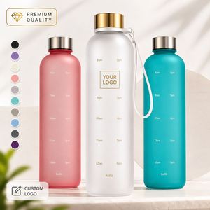 ขวดน้ำใสขนาด 1000 มล. ผลิตจาก Tritan PP ปลอดสาร BPA ใช้ซ้ำได้ เป็นมิตรกับสิ่งแวดล้อม มีสเกลสีไล่ระดับ สะดวกสำหรับการตั้งแคมป์และเป็นอุปกรณ์เสริมสำหรับงานปาร์ตี้ - Product Image 1