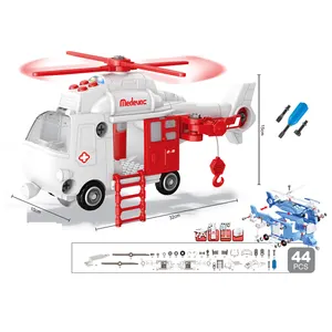 Airplane Toy Helicopter Ambulance Airplane Building Toys Set mit Lights Sounds Gift Toys für Boys Girls Kids Age 3-7