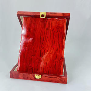 MH-NJ0322 आयताकार लाल फोल्डेबल लकड़ी प्रमाण पत्र पट्टिका पुरस्कार अनुकूलित लकड़ी की पट्टिका ट्रॉफी - Product Image 2