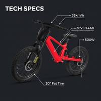 Sepeda Listrik Anak HeyBike Style Off Road 36V 500W Beban 120KG Rem Cakram Mekanik Lampu LED Ban Lebar E-Bike Komuter