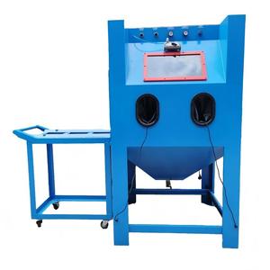 Cabine de sablage humide robuste, machine de sablage à vapeur de grande envergure, chariot à plateau tournant, système de nettoyage industriel - Product Image 1
