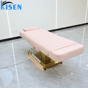 KISEN Best Selling Luxury Beauty Salon Furniture Leather Base Modern Facial Massage <b>Bed</b> Electric 3 Motors Spa Treatment <b>Bed</b> New - Product Image 6