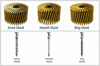 Yizhengyu 15 °   Clous en spirale à anneau collé avec surface résistante à la corrosion