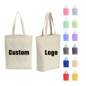 Sac fourre-tout en coton personnalisé, grande taille, sac en toile écologique, poignée d'épaule, logo publicitaire, cadeau d'entreprise - Product Image 1