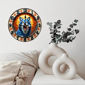 Round Wooden Wall <b>Clock</b> 25Cm Rustic Silent Non Ticking Farmhouse Home Decor - Product Image 3
